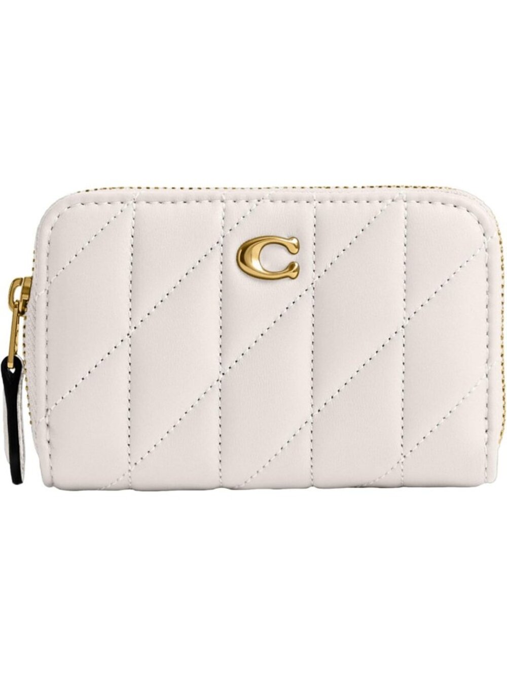 Chic Quilted Leather Small Zip Around Card Case - Stylish Wallet for Women